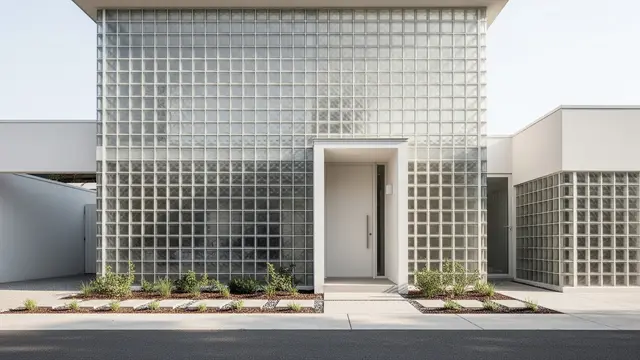 Rumah Sederhana dengan Banyak Glass Block agar Lebih Terang (Image by Gemini AI)