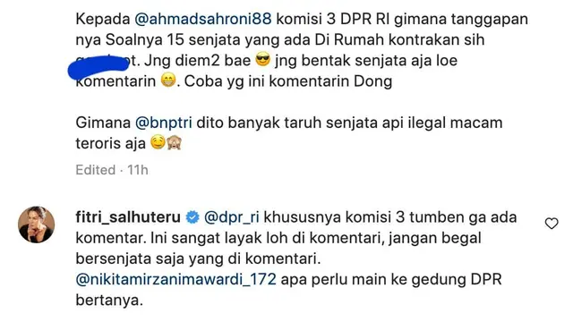 Cuitan Nikita Mirzani soal temuan 15 pucuk senjata api di rumah Dito Mahendra oleh KPK. (Foto: Dok. Instagram @nikitamirzanimawardi_172)