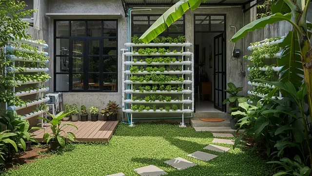 9 Model Rumah Mungil tapi Punya Halaman Belakang untuk Hidroponik