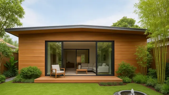 Desain Rumah Kayu Modern dengan Taman Belakang Kecil Buat Santai/Ilustrasi gambar oleh ChatGPT