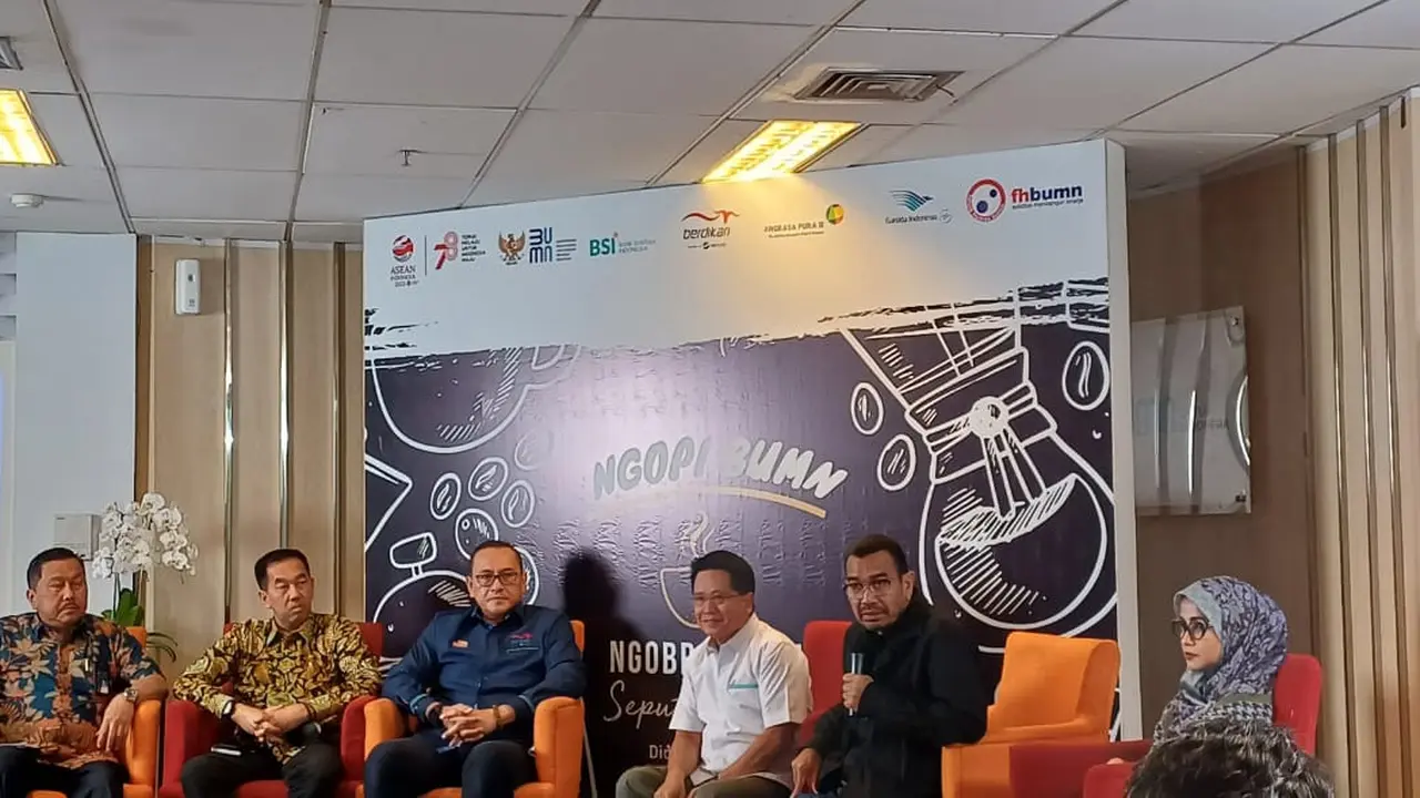 Sesi diskusi Ngopi BUMN di Kantor BUMN, Jakarta, Kamis (22/6/2023).
