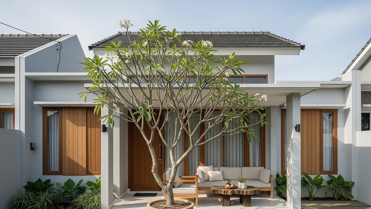 9 Model Rumah Teras Mini dan Pohon Pot Besar, Hunian Asri di Lahan Terbatas