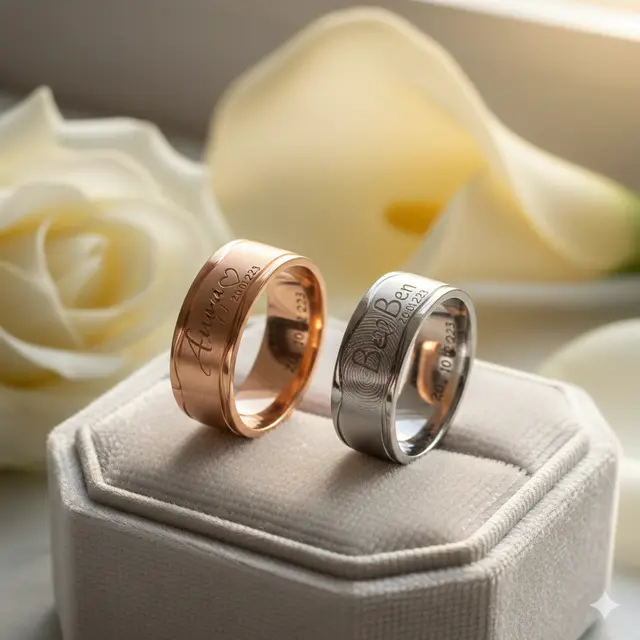 Model cincin nikah ukir nama (Foto: Gemini AI)
