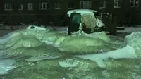 Kondisi di Dudinka, Siberia yang membeku. (Daily Mail)