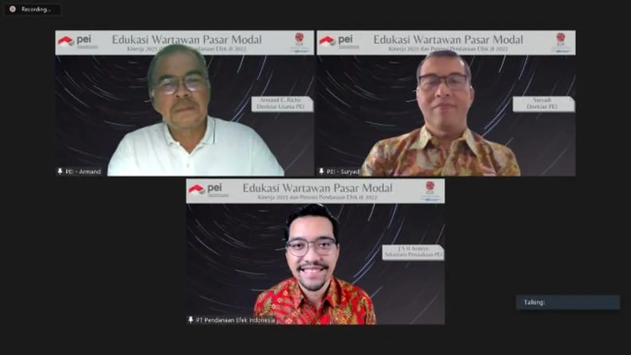 Edukasi wartawan pasar modal: kinerja 2021 dan potensi pendanaan efek 2022, Selasa (28/12/2021) (Foto: BEI)