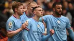 Manchester City terus memberi tekanan kepada sang pemuncak klasemen sementara Liga Inggris 2022/2023, Arsenal lewat kemenangan 2-0 atas Newcastle United pada laga lanjutan Liga Inggris, Sabtu (4/3/2023) malam WIB. Dua gol kemenangan The Citizens dicetak oleh Phil Foden lewat aksi solo run pada menit ke-15 serta Bernardo Silva pada menit ke-67. Dengan tambahan tiga poin, pasukan Pep Guardiola yang kini mengoleksi 58 poin makin nyaman bertengger di posisi kedua sambil memburu dan menunggu Arsenal terpeleset di pekan-pekan ke depan. (AFP/Paul Ellis)