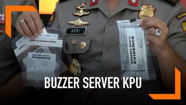 Polisi menangkap dua orang, pria dan wanita, buzzer hoaks 'Server KPU Di-setting Menangkan Jokowi'. Keduanya juga telah ditetapkan sebagai tersangka penyebaran hoaks.