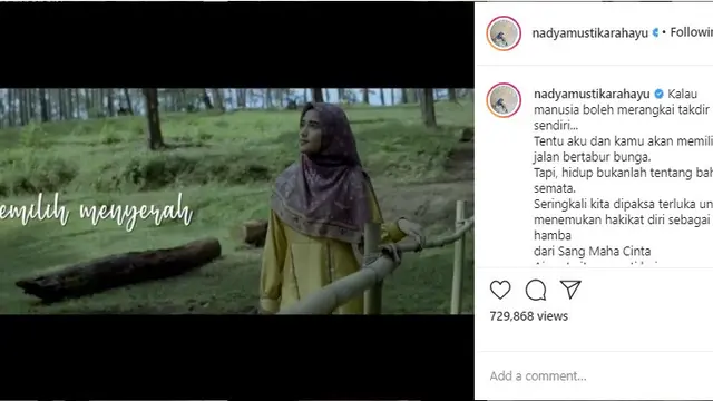 Istri Rizki 2R, Nadya Mustika Rahayu (Foto: Instagram/@nadyamustikarahayu)