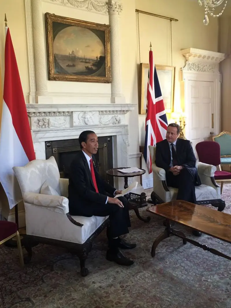 Presiden Jokowi dan PM Cameron bertukar pikiran tentang sejumlah permasalahan dunia.