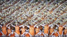 Tarian Saman saat pembukaan Asian Games di SUGBK, Jakarta, Sabtu, (18/8/2018). (Bola.com/Vitalis Yogi Trisna)