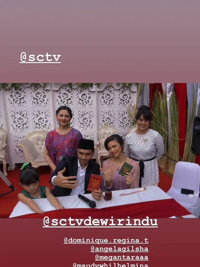 Achmad Megantara dan Angela Gilsha syuting adegan nikah di sinetron Dewi Rindu (Foto: Instagram/@cutkeke_xavier)