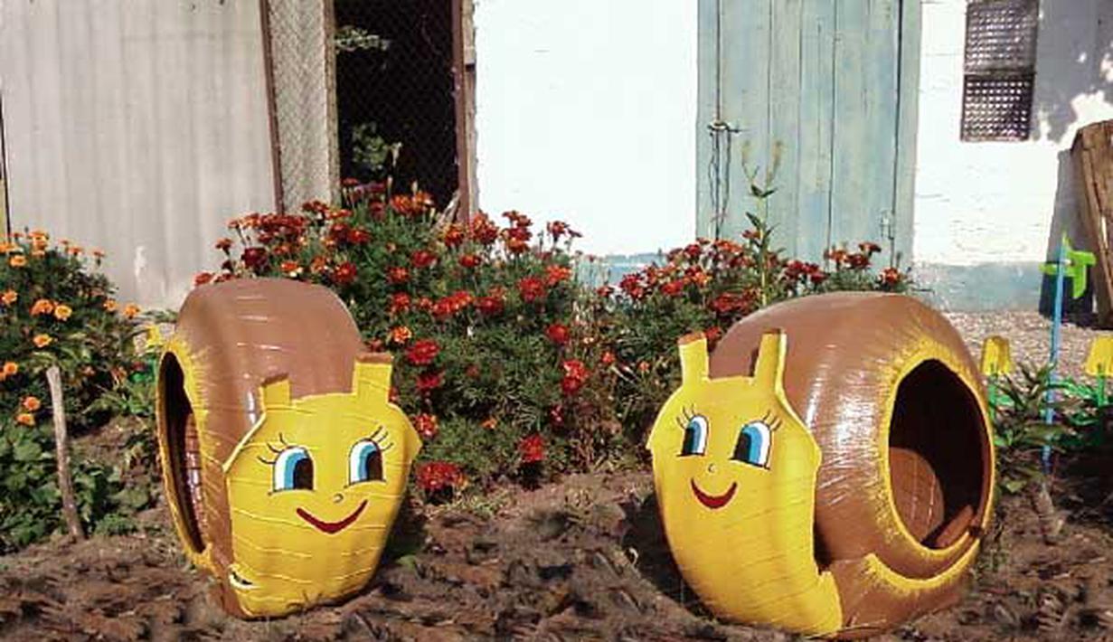 13 Ide Unik Ubah Ban Bekas Jadi Patung Hewan Lucu Di Taman