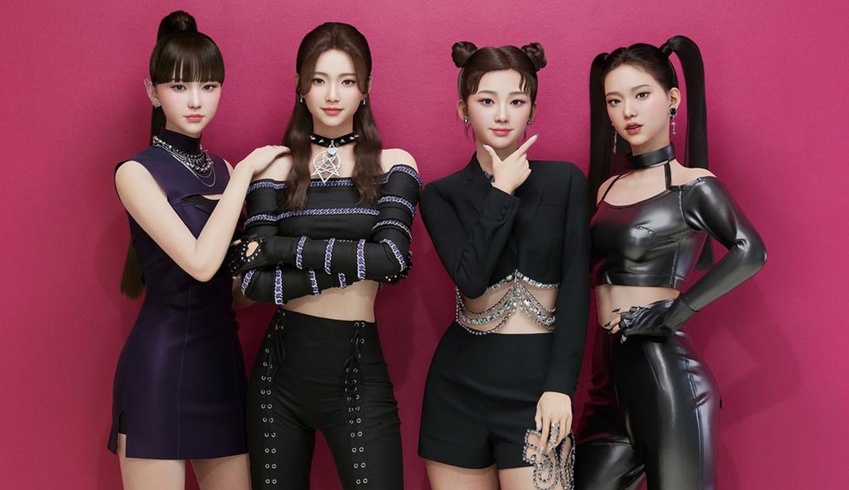 Memiliki 4 anggota, MAVE telah resmi debut pada 25 Januari 2023 dengan single album Pandora. Bahkan, girlgroup AI juga melangsungkan debut stage dalam acara musik Korea Selatan. (Liputan6.com/IG/@mave_official_)