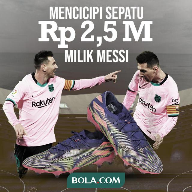 Mencicipi Sepatu Rp 2,5 M Milik Messi