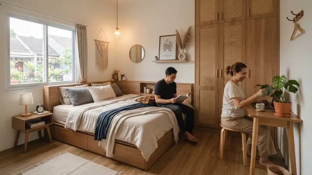 Desain Kamar 3x3 untuk Suami Istri