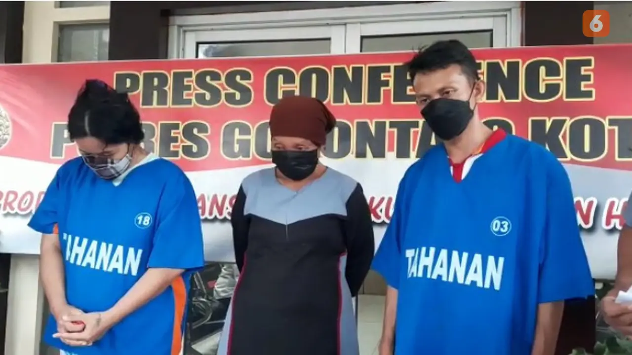 Ketiga tersangka pelaku pembunuhan bocah 5 tahun di Gorontalo (Arfandi/Liputan6.com)