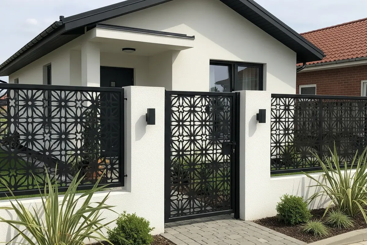 Rumah Kecil Tapi Mewah dengan Pagar Besi Hitam Doff Minimalis (Image by Gemini AI)