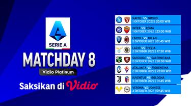Jadwal Live Streaming Serie A Italia 2022/23 Week 8 Live Vidio 1 sampai 4 Oktober 2022 : Ada Big Match Inter Milan vs As Roma
