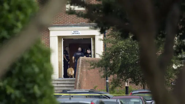 Lokasi penembakan di Virginia Beach, Amerika Serikat, pada 31 Mei 2019, yang menewaskan 11 orang. (AP/L. Todd Spencer)