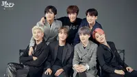 Tidak hanya menggunakan konstum lama. Family Potrait untuk perayaan debut ke-6 tahun ini juga tidak kalah menarik. (Liputan6.com/facebook/@bangtan.official)