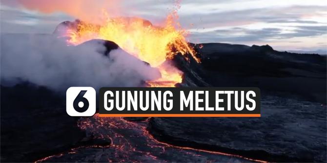 VIDEO: Detik-Detik Drone Abadikan Letusan Gunung Berapi di Islandia