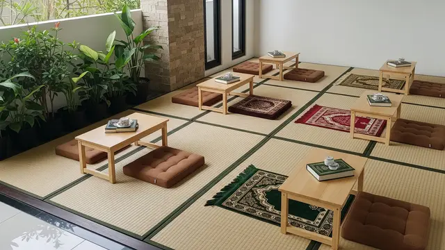Desain Teras Rumah Konsep Lesehan Fungsional