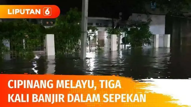 Puluhan rumah di Cipinang Melayu, Jakarta Timur kembali terendam banjir untuk yang ketiga kalinya dalam sepekan. Sejumlah mobil pemadam kebakaran dikerahkan untuk menyedot genangan air agar banjir cepat surut.