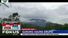 Laporan pos pengamatan Gunung Agung, erupsi terjadi pada pukul 03.21 WITA.