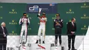 Rio Haryanto di podium pemenang. (GP2 Media Service)