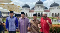 Prabowo, SBY, AHY hingga Eks Panglima GAM Foto Bersama di Masjid Baiturrahman Aceh. (Liputan6.com/Fachrur Rozie)