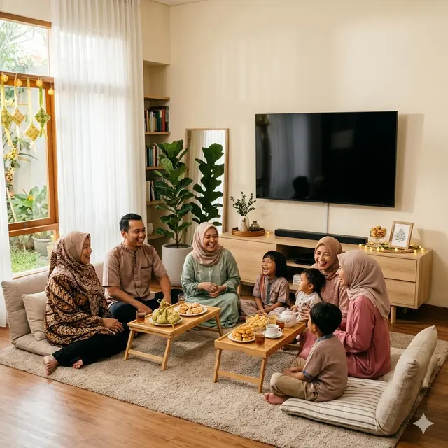 Model Ruang TV Kecil Lesehan