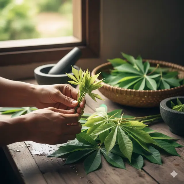 Cara Membuat Keripik Daun Singkong Renyah dan Tahan Lama (Foto: Gemini AI)