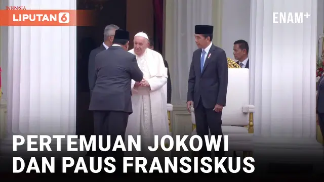 Ditemani Prabowo, Jokowi Sambut Paus Fransiskus di Istana Merdeka