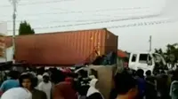 Truk Peti Kemas Seruduk Pasar Impres Brebes, 1 Pedagang Tewas
