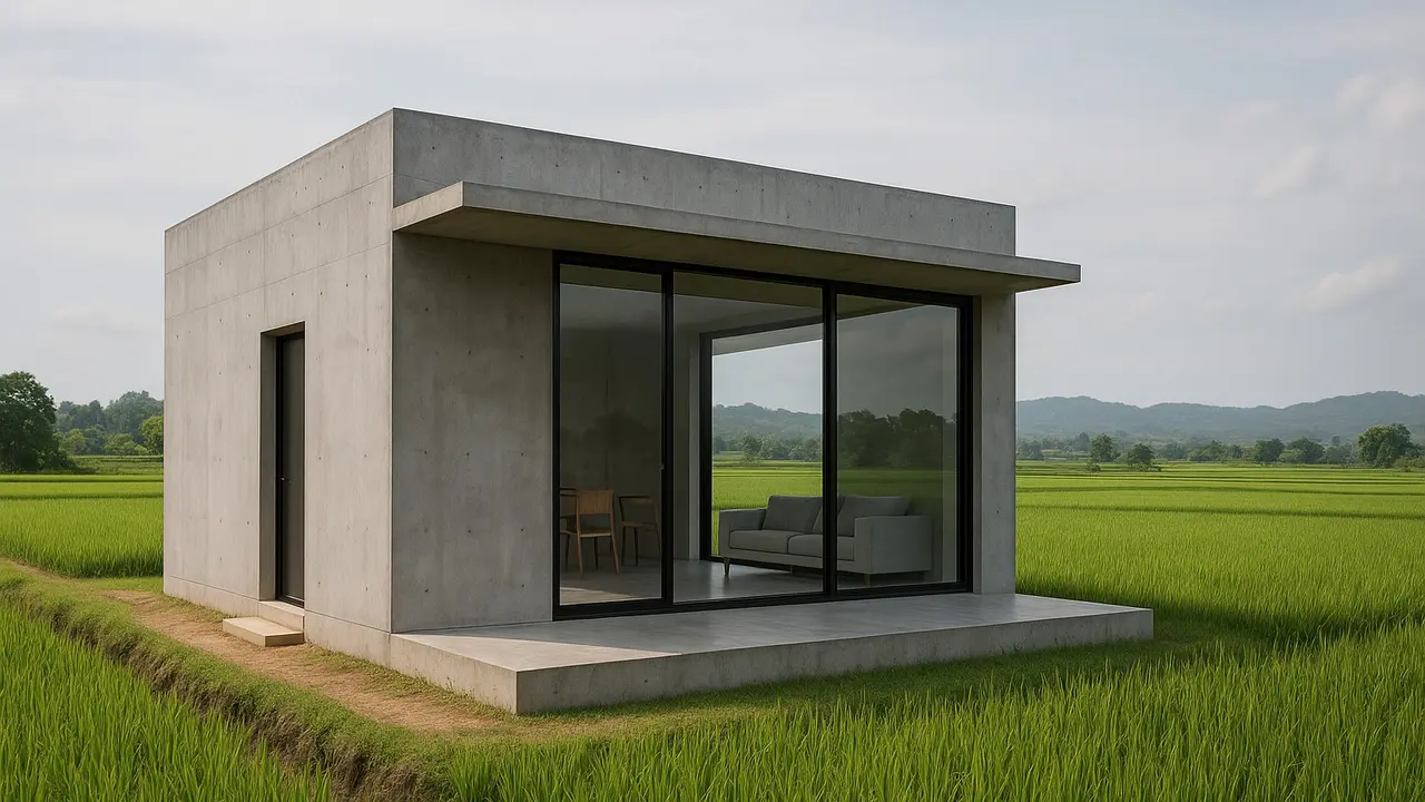 7 Gambar Rumah Sederhana Tepi Sawah yang Modern dan Estetik
