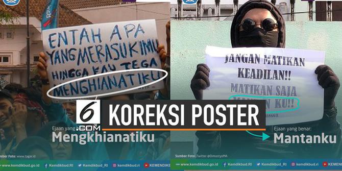 VIDEO: Kemendikbud Koreksi Poster Mahasiswa Demo Typo