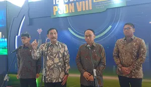 Menko Bidang Kemaritiman dan Investasi Luhut Binsar Pandjaitan dalam acara Temu Bisnis VIII P3DN di ICE BSD, Kabupaten Tangerang, Banten, Selasa (17/9/2024). (Foto: Liputan6.com/Maulandy R)