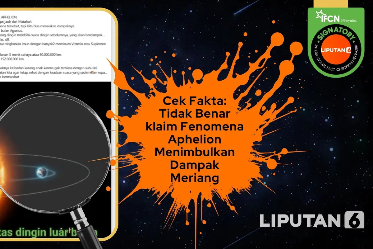 Tangkapan layar klaim fenomena Aphelion menimbulkan dampak meriang akibat cuaca bumi lebih dingin