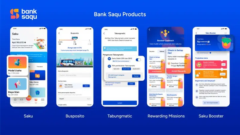 PT Bank Jasa Jakarta (BJJ) yang dimiliki oleh Astra Financial dan WeLab melalui WeLab Sky, meluncurkan Bank Saqu pada Senin (20/11/2023). Platform Bank Saqu kini sudah dapat diunduh melalui Google Play Store dan Apple Store dengan beberapa fitur utama.