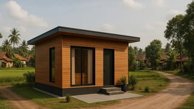 Referensi Desain Rumah Dengan Aksen Kayu/Gambar via AI