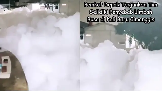 Viral Limbah Busa Tutupi Kali di Depok hingga Ketinggian 5 Meter, Jadi Sorotan