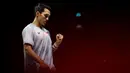 Kemenangan ini menjadikan Jonatan Christie jadi wakil Indonesia pertama yang meraih gelar juara di final Korea Open 2025. (ANTHONY WALLACE/AFP)