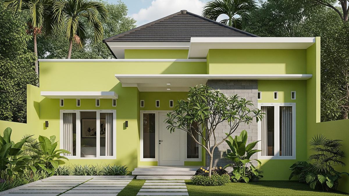 7 Inspirasi Gambar Rumah Minimalis Cat Hijau, Tampak Fresh dan Modern