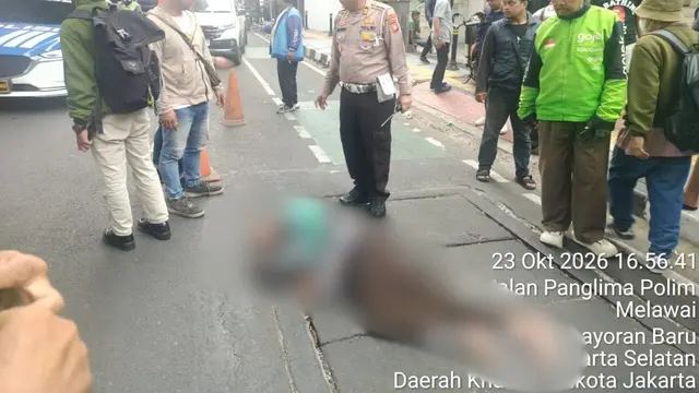 Korban kecelakaan beruntun di Jalan Panglima Polim, tepatnya di depan Win Hotel, Kebayoran Baru, Jakarta Selatan. (Dok. Istimewa)