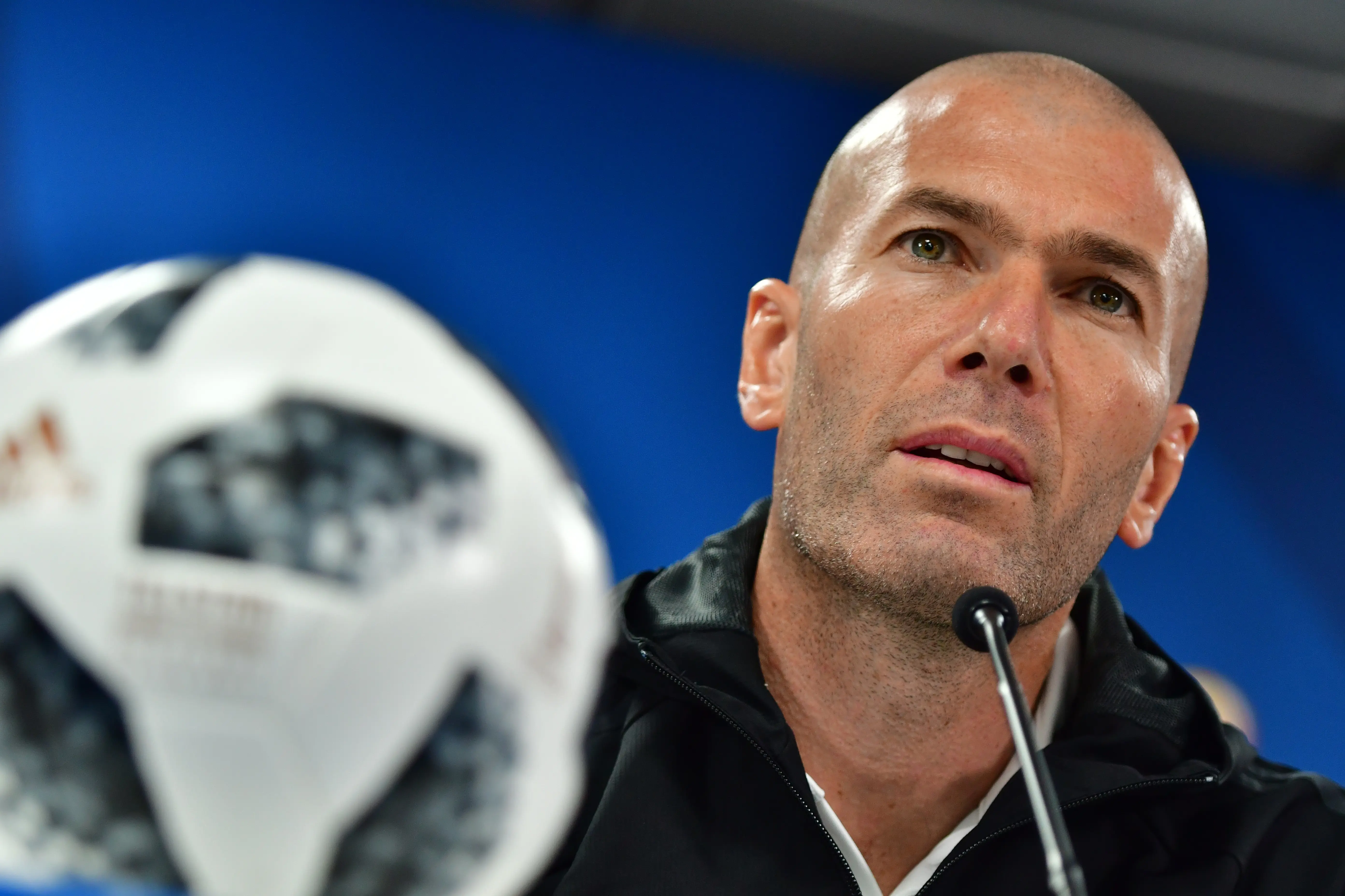 Pelatih Real Madrid, Zinedine Zidane. (AFP/Giuseppe Cacace)