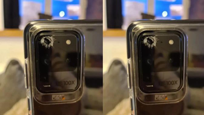 Pengguna keluhkan kaca pelindung kamera Galaxy S20 Ultra pecah tanpa sebab jelas (Foto: Gizmochina)