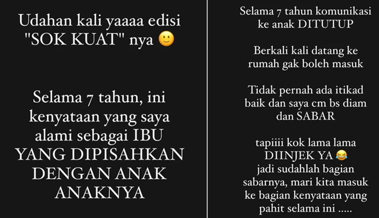Yang terbaru Tsania sampai puncak amarahnya. Setelah tujuh tahun pura-pura bahagia, ia pun ingin mengakhirinya. Setelah sekian lama bersabar, ia pun buka suara. "Udahan kali ya edisi pura pura bahagianya," tulis tsaniamarwa54 dalam unggahan 30 Oktober. [Instagram/tsaniamarwa54]