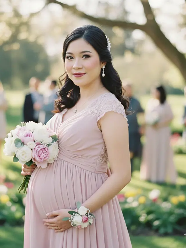 Model baju bridesmaid bumil 2026 (Foto: Gemini AI)