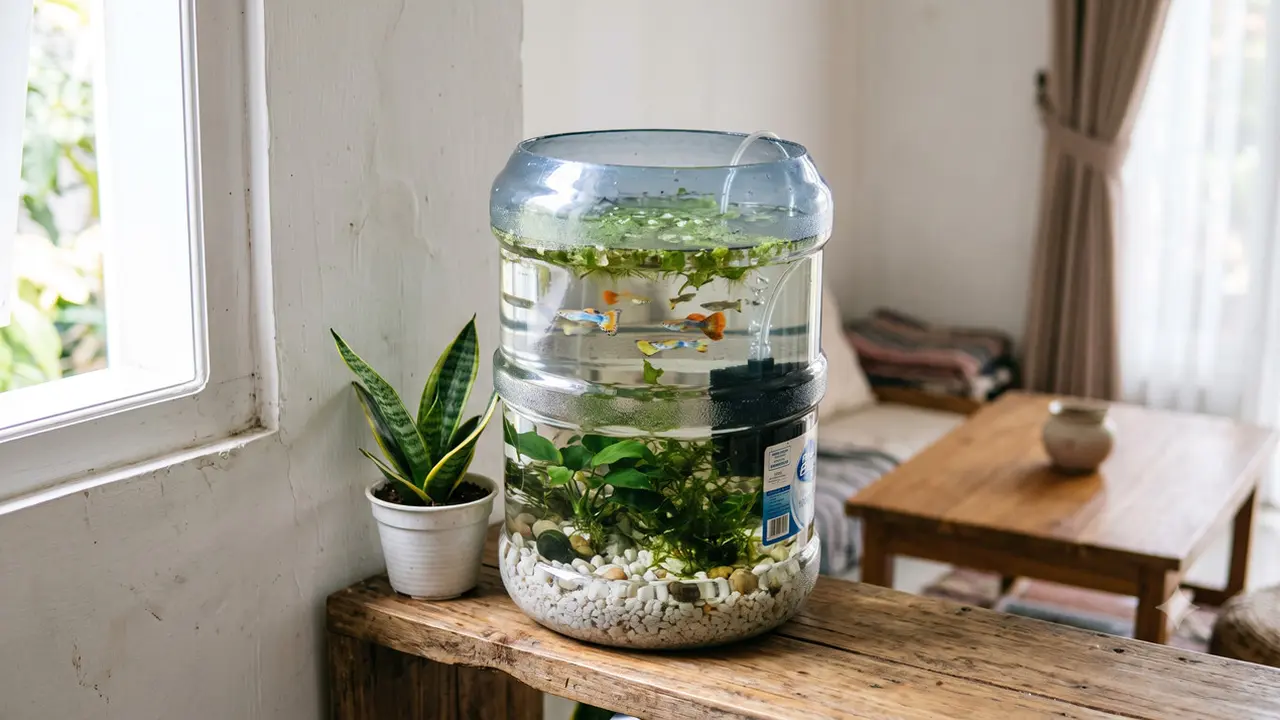 Cara Membuat Kolam Mini dari Galon Bekas untuk Ikan Guppy