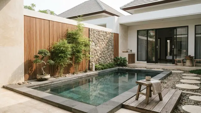 Desain Kolam Dangkal untuk Rumah Kecil